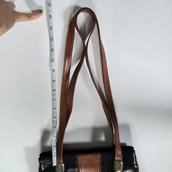 Marino Orlandi italien leather shoulder tote bag purse black and brown - Picture 15 of 16